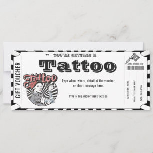 Personalisierter Tattoo-Geschenkgutschein Geschenk Einladung