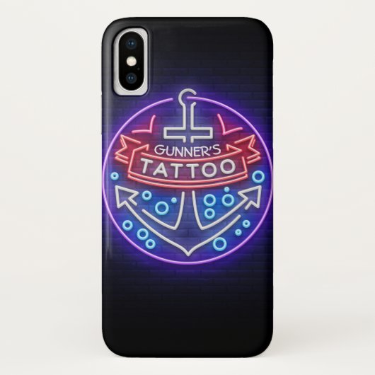 Personalisierter Tattoo Shop Nautical Neonsign Sty Case-Mate iPhone Hülle (Rückseite)