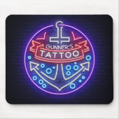 Personalisierter Tattoo Shop Nautical Neonsign Sty Mousepad (Vorne)