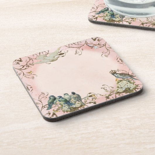 Personalisierter Taubenwirl von verzauberten Waldv Getränkeuntersetzer (Linke Seite)