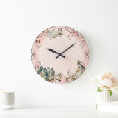 Personalisierter Taubenwirl von verzauberten Waldv Große Wanduhr (Zuhause)