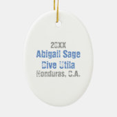 Personalisierter Tauchgang Utila Honduras Skull Sc Keramik Ornament (Hinten)