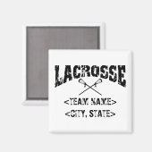 Personalisierter Team City Staat Lacrosse T - Shir Magnet (Vorderseite/Rückseite)