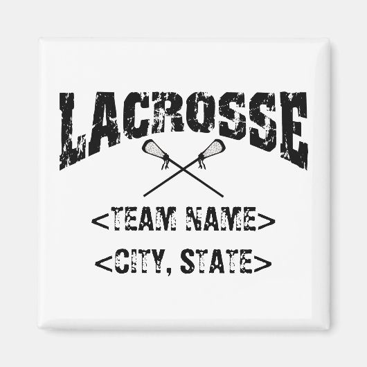 Personalisierter Team City Staat Lacrosse T - Shir Magnet (Vorne)
