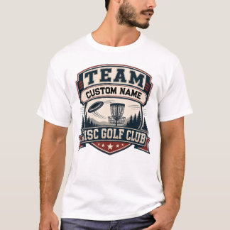 Personalisierter Team DiscGolf Club Collegiate Log T-Shirt