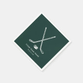 Personalisierter Teamname Eishockey Green Custom Serviette (Ecke)