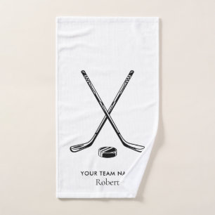 Personalisierter Teamname Eishockey Weiß Benutzerd Handtuch