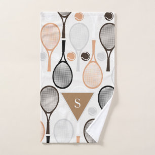 Personalisierter Teamname Tennisschläger Weiß Handtuch