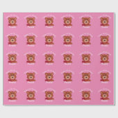 Personalisierter Teddy Bär Geburtstagswrapping Pap Geschenkpapier (Flach)