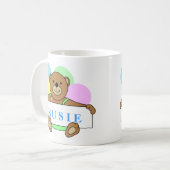 Personalisierter Teddy-Bärn-Entwurf Kaffeetasse (Vorderseite Links)