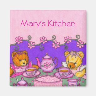 Personalisierter Teddy-Bärn-Tee-Party-Magnet Magnet