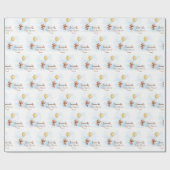 Personalisierter Teddy Bear mit Balloon Baby Dusch Geschenkpapier (Flach)