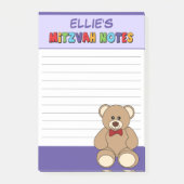 Personalisierter Teddy Bear Mitzvah Post-its - Lil Post-it Klebezettel (Vorderseite)