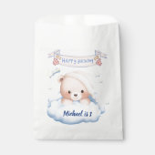 Personalisierter Teddybär 1. Geburtstags-Geschenkb Geschenktütchen (Vorderseite)
