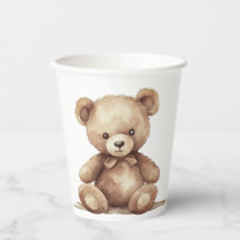 Personalisierter Teddybär Baby Shower Papiertasse