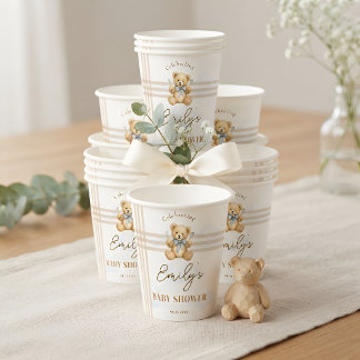 Personalisierter Teddybär-Babyshower 'We Can Bearl Pappbecher