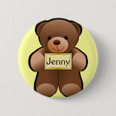 Personalisierter Teddybär Button Pin (Vorderseite)