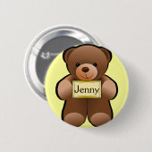 Personalisierter Teddybär Button Pin (Vorne & Hinten)