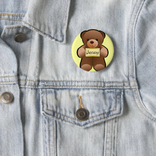 Personalisierter Teddybär Button Pin