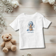 Personalisierter Teddybär Heißluftballon Blau Jung