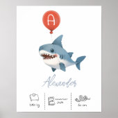 Personalisierter Teddybär mit Balloons-Kinderzimme Poster (Vorne)