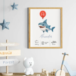 Personalisierter Teddybär mit Balloons-Kinderzimme Poster