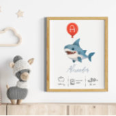 Personalisierter Teddybär mit Balloons-Kinderzimme Poster