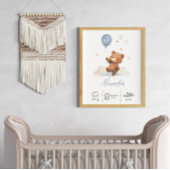 Personalisierter Teddybär mit Balloons-Kinderzimme Poster