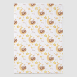 Personalisierter Teddybär Mond Baby Shower Seidenpapier