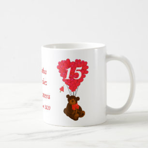 Personalisierter Teddybär Quinceanera Kaffeetasse