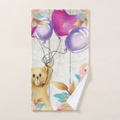 Personalisierter Teddybär Rustikal Badhandtuch Set (Handtuch)