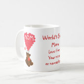 Personalisierter Teddybärn-Muttertag Kaffeetasse (Vorderseite Links)