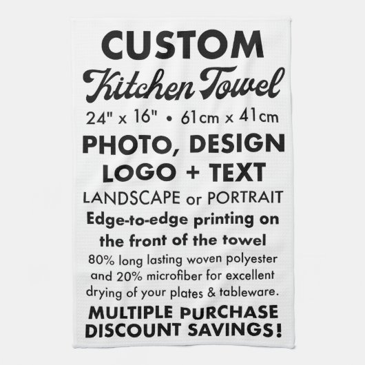 Personalisierter Tee / Küchentücher 16" x 24" (Vertikal)