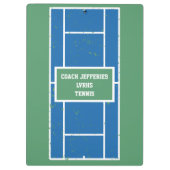 Personalisierter Tennis Coach Blue & Green Klemmbrett (Rückseite)
