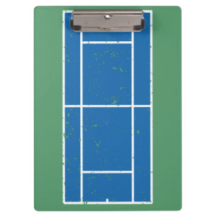 Personalisierter Tennis Coach Blue & Green Klemmbrett