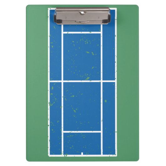 Personalisierter Tennis Coach Blue & Green Klemmbrett (Vorderseite)