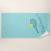 Personalisierter Tennis Coach Player Mit Monogramm Strandtuch (Vorderseite)
