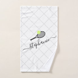Personalisierter Tennis-Kalligraphiename Handtuch