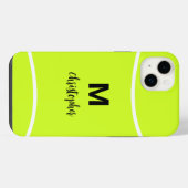 Personalisierter Tennis-Monogramm-Initial-Name iPhone Hülle (Rückseite (Horizontal))