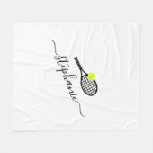 Personalisierter Tennis-Script-Name White Fleecedecke (Vorderseite (Horizontal))