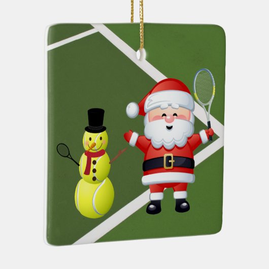 Personalisierter Tennis Snowman und der Weihnachts Keramikornament (Rechts)