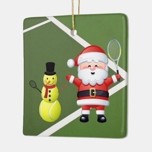 Personalisierter Tennis Snowman und der Weihnachts Keramikornament (Links)