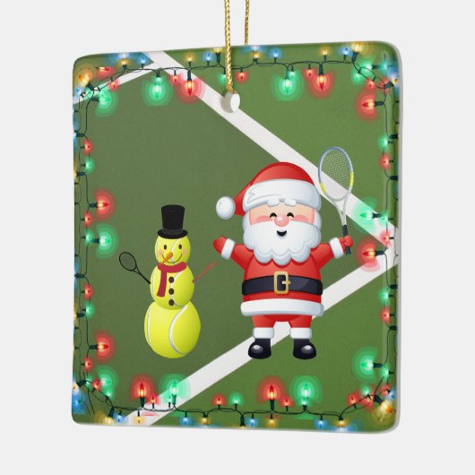 Personalisierter Tennis Snowman und der Weihnachts Keramikornament (Links)