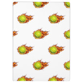 Personalisierter Tennisball auf dem Feuer Tennis T Klemmbrett (Rückseite)