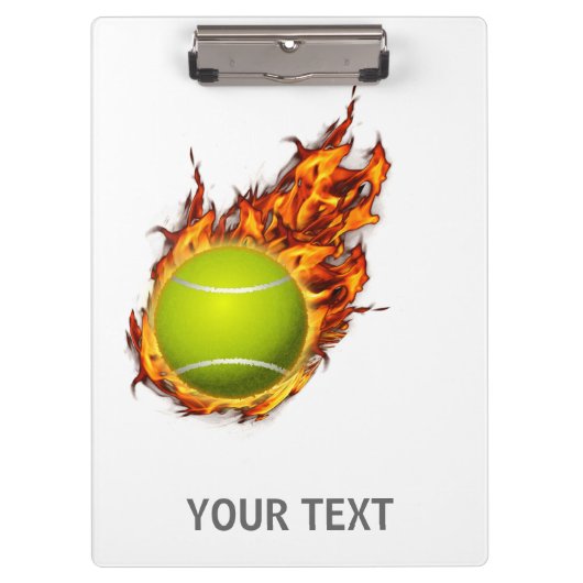 Personalisierter Tennisball auf dem Feuer Tennis T Klemmbrett (Vorderseite)