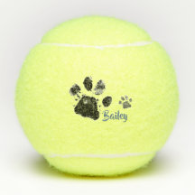 Personalisierter Tennisball mit Paw Prints
