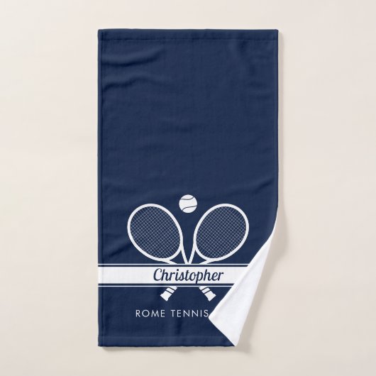 Personalisierter Tennisclub Name Navy Blue Handtuch (Handtuch)