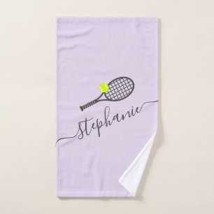 Personalisierter Tennisname Lila Handtuch