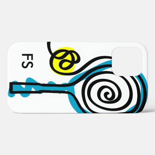 Personalisierter Tennisschläger mit Monogramm Case-Mate iPhone Hülle (Rückseite (Horizontal))