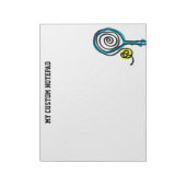 Personalisierter Tennisschläger und Ballschläger Notizblock (Rotiert)